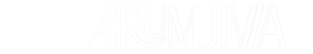 logo text arumjiwa full white